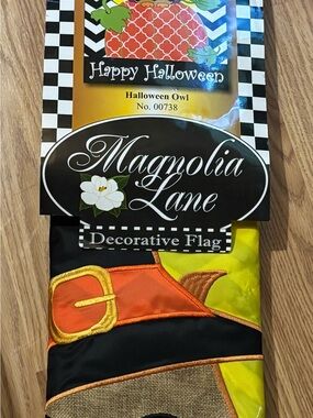 Magnolia Lane Halloween Decorative Flag - Orange, Black & Yellow